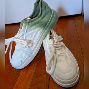 Women's Army Green and White Fashion Shoes